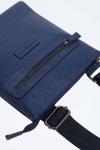 $Sac bandoulière en cuir Pierou - Bleu