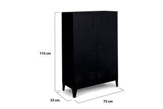 Meuble de rangement 2 portes Storen - Noir