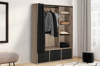 Armoire - Noir et imitation bois