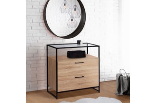 Commode Siena - Imitation bois et noir