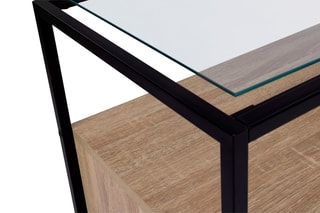 Commode Siena - Imitation bois et noir