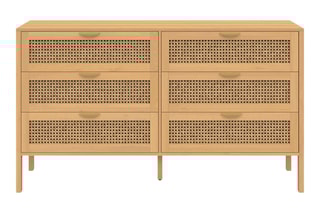 Commode 6 tiroirs Eve - 140 x 80 x 40 cm