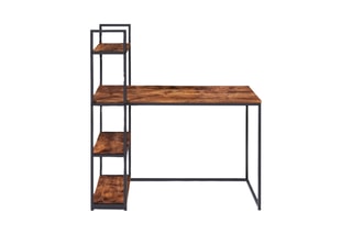Bureau bibliothèque 2-en-1 Elize - Noir et imitation bois
