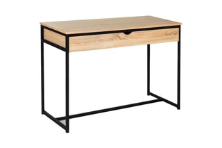 Bureau 1 tiroir Manufacture - Imitation bois et noir