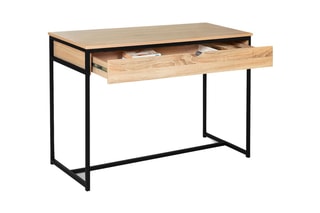 Bureau 1 tiroir Manufacture - Imitation bois et noir