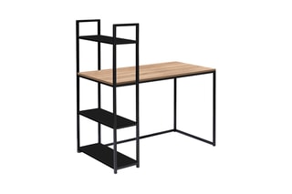 Bureau bibliothèque Manhattan - Imitation bois et métal