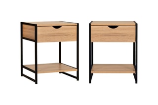 2 tables de chevets Manufacture - Noir et imitation bois