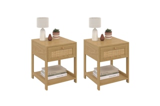 2 tables de chevet - Imitation bois et naturel