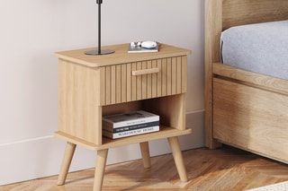 2 tables de chevet Albane - Naturel et blanc