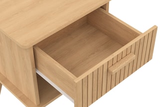 2 tables de chevet Albane - Naturel et blanc