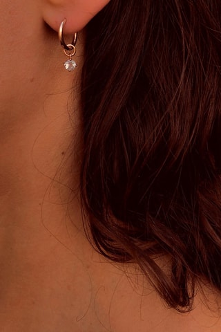 $Boucles d'oreilles - Argent plaqué or rose et quartz rose