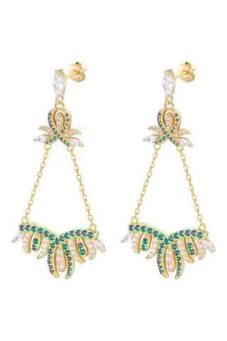 $Boucles d'oreilles - Argent plaqué or jaune et zirconiums