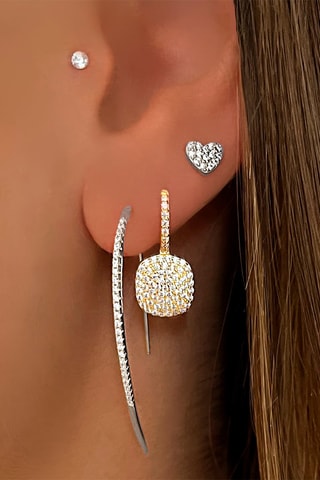 $Boucles d'oreilles - Argent plaqué platine