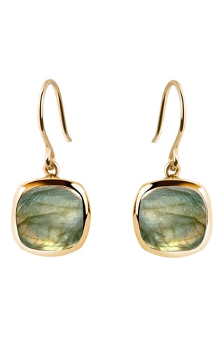 $Boucles d'oreilles - Argent plaqué or jaune et labradorites