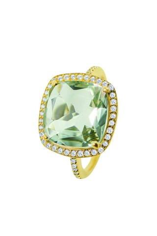 $Bague - Argent plaqué or jaune et améthyste