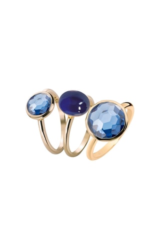 $3 bagues - Argent plaqué or jaune et tanzanites