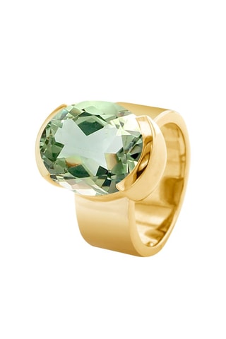 $Bague - Argent doré à l'or fin jaune et améthyste