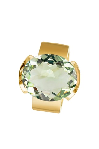 $Bague - Argent doré à l'or fin jaune et améthyste