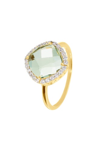 $Bague - Argent plaqué or jaune et améthyste