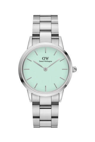 $Montre à quartz en acier Iconic Link - 28 mm - Menthe et argenté
