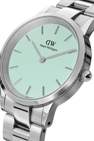 $Montre à quartz en acier Iconic Link - 28 mm - Menthe et argenté