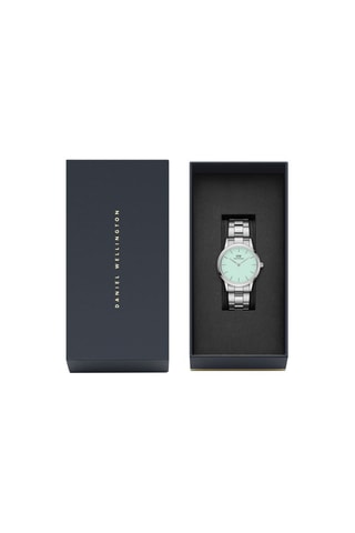 $Montre à quartz en acier Iconic Link - 28 mm - Menthe et argenté