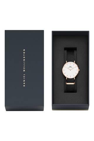 $Montre à quartz en acier inoxydable plaqué or rose Petite Cornwall - 36 mm - Noir et doré rose