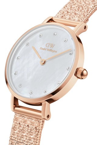 $Montre à quartz en acier Petite - 28 mm - Doré rose et blanc
