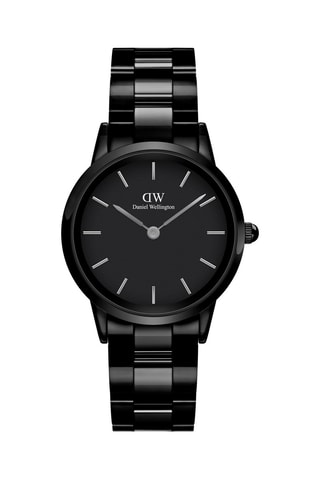 $Montre à quartz en acier Iconic Link Ceramic - 28 mm - noir