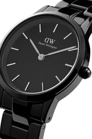 $Montre à quartz en acier Iconic Link Ceramic - 28 mm - noir