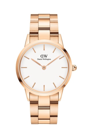 $Montre en acier Iconic Link - 36 mm - Doré rose et blanc