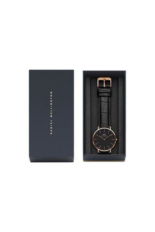 $Montre à quartz en cuir Classic Reading - 40 mm - Noir