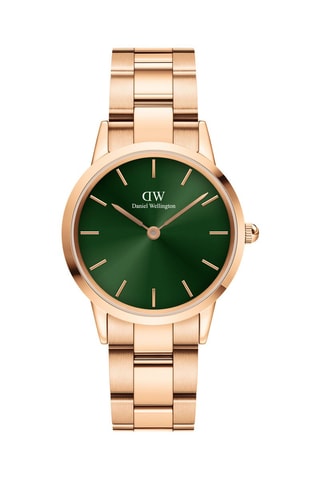 $Montre à quartz en acier Iconic Link - 32 mm - Doré rose et vert