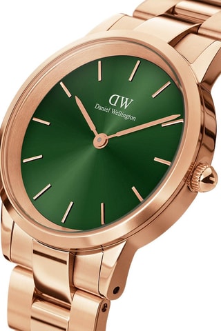 $Montre à quartz en acier Iconic Link - 32 mm - Doré rose et vert