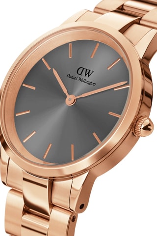 $Montre à quartz en acier et plaqué or rose Iconic Link - 28 mm