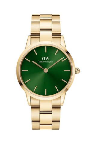$Montre à quartz en acier et plaqué or jaune Iconic Link Emerald - 36 mm