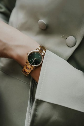 $Montre à quartz en acier et plaqué or jaune Iconic Link Emerald - 36 mm