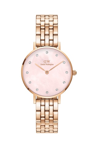 $Montre à quartz en acier, nacre et plaqué or rose Petite Petite Lumine - 28 mm