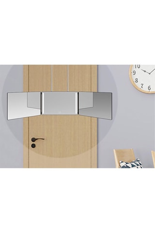 $Miroir pliable 3 faces 360 °C lumineux à LED - Noir