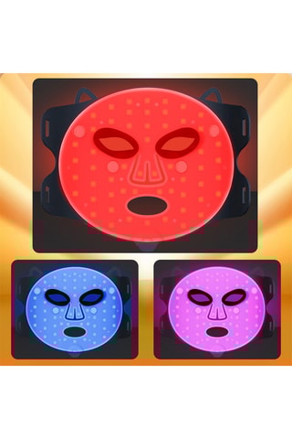 $Masque facial tactile traitement lumière LED en silicone