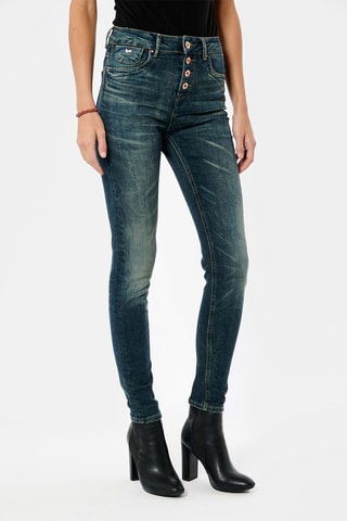 $Jean skinny taille haute Elekt Bleu foncé
