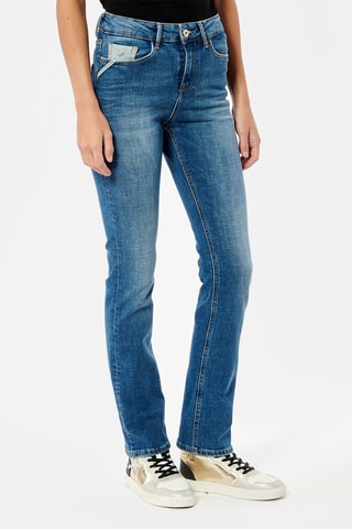 $Jean slim taille haute Sibel - Bleu marine