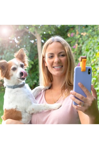 Clip pour selfie d'animaux de compagnie en silicone - Orange