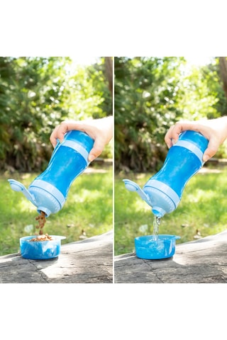 Gourde 2-en-1 pour animaux de compagnie - 300 et 200 ml