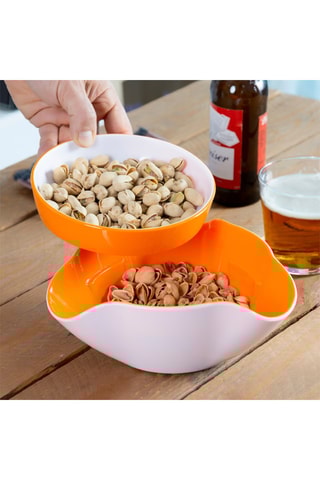Bols pour apéritifs 2-en-1 - Blanc et orange