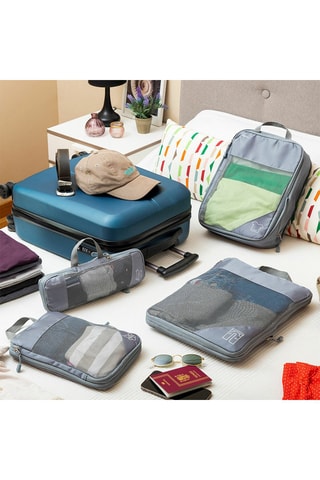 4 sacs de rangement à compression pour valise - 31 x 40,5 x 10 / 25,5 x 36,5 x 9 / 22 x 31,5 x 9 / 33,5 x 12,5 x 8 cm