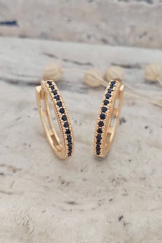 $Créoles dorées à l’or fin jaune - Zircons