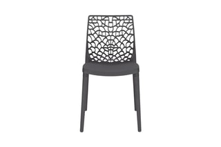 $4 chaises de jardin empilables Dahlia - Anthracite