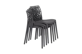 $4 chaises de jardin empilables Dahlia - Anthracite