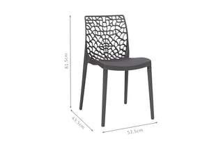 $4 chaises de jardin empilables Dahlia - Anthracite